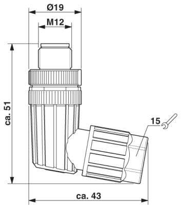 KONTAKT HANE 90°SACC-M12 4-POL SACC-M12MR-4PL M A-CODE