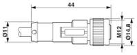 KABEL M12 5M HONA RAK 4-POL SAC-4P- 5,0-PUR/M12FS