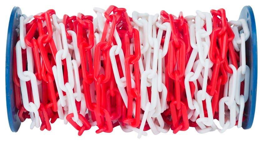 PLASTKÄTTING RÖD/VIT Ø8MM