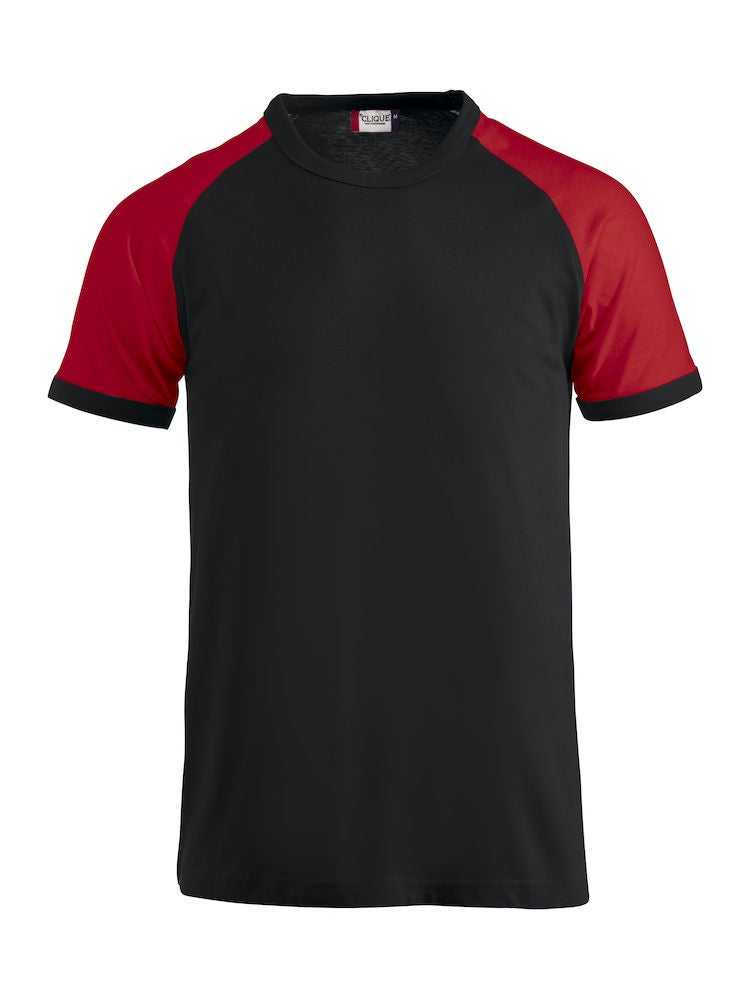 Raglan Tee Svart/röd XXL