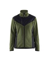 Stickad Jacka med Softshell Da m Höstgrön/Svart XXXL