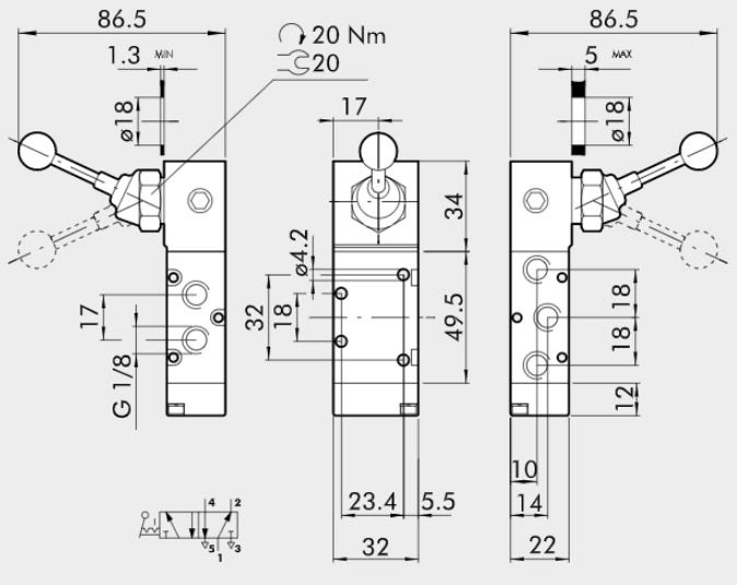 VENTIL MAV 25 LEB 1/8
