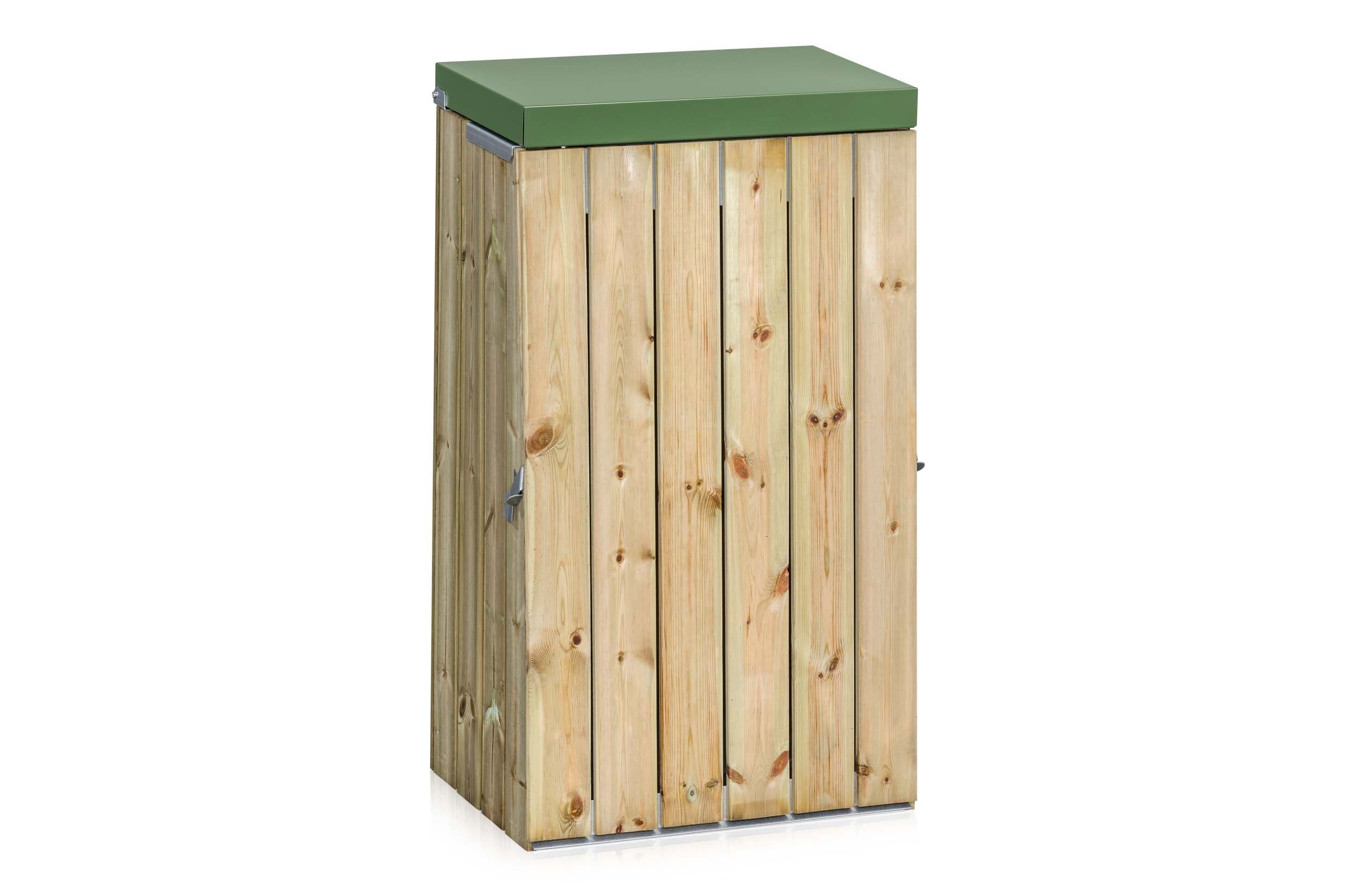Säckhållare 125 l träpanel med lock