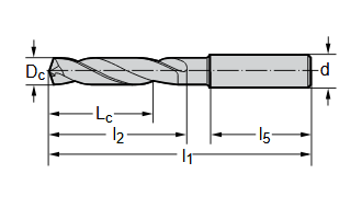 BORR HM DC160-05-08.600A0-WJ30 Solid Carbide Drills, 3-5 x Dc