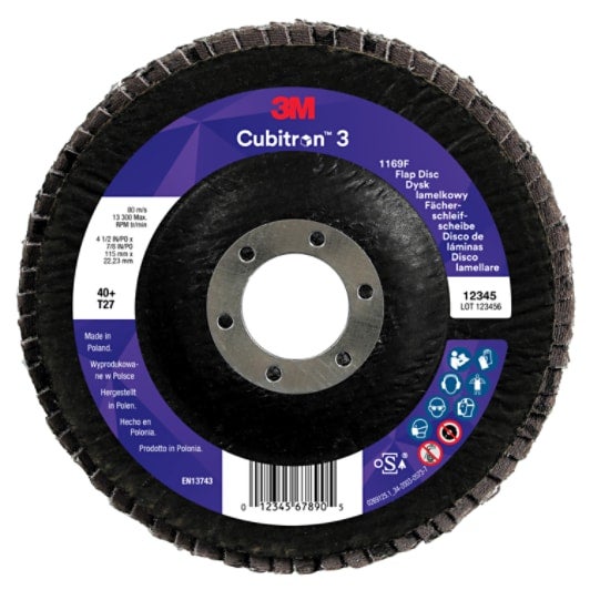 Cubitron 3 lamellrondell 1169F , 40+, T27-platt, 115mm × 22