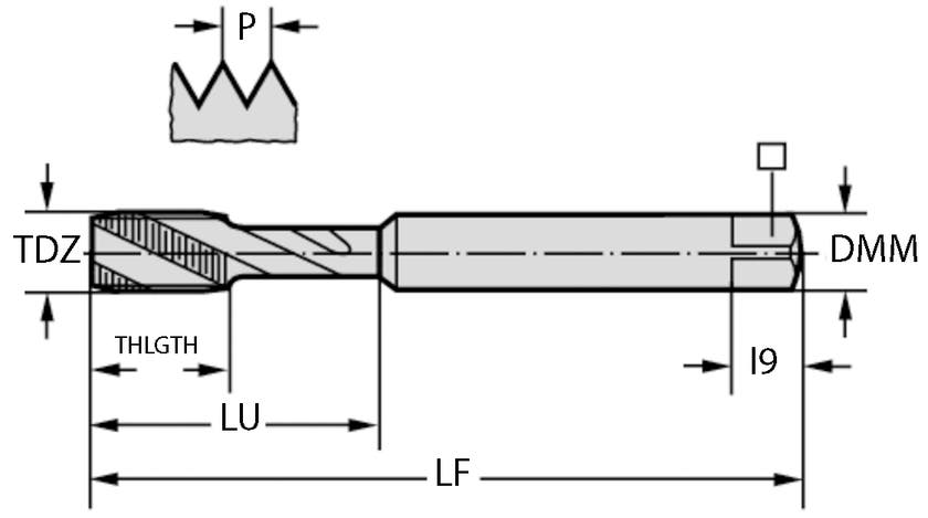 GÄNGTAPP 224104-UNC2 Nr. 2-56 UNC-3B 45/9/2,8/3