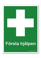 SKYLT "FÖRSTA HJÄLPEN" A4 297X210MM PVC
