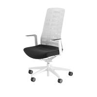 PUREis3, Interstuhl, kontorsst ol, rygg i vit mesh, svart tyg