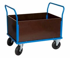 PLATTFORMSVAGN, 700X1000 900 MM BLÅ LACKERAD