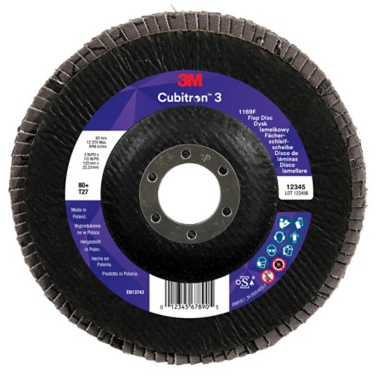 LAMELLRONDELL Ø125MM K80+ CUBITRON 3 1169F T27-KONISK