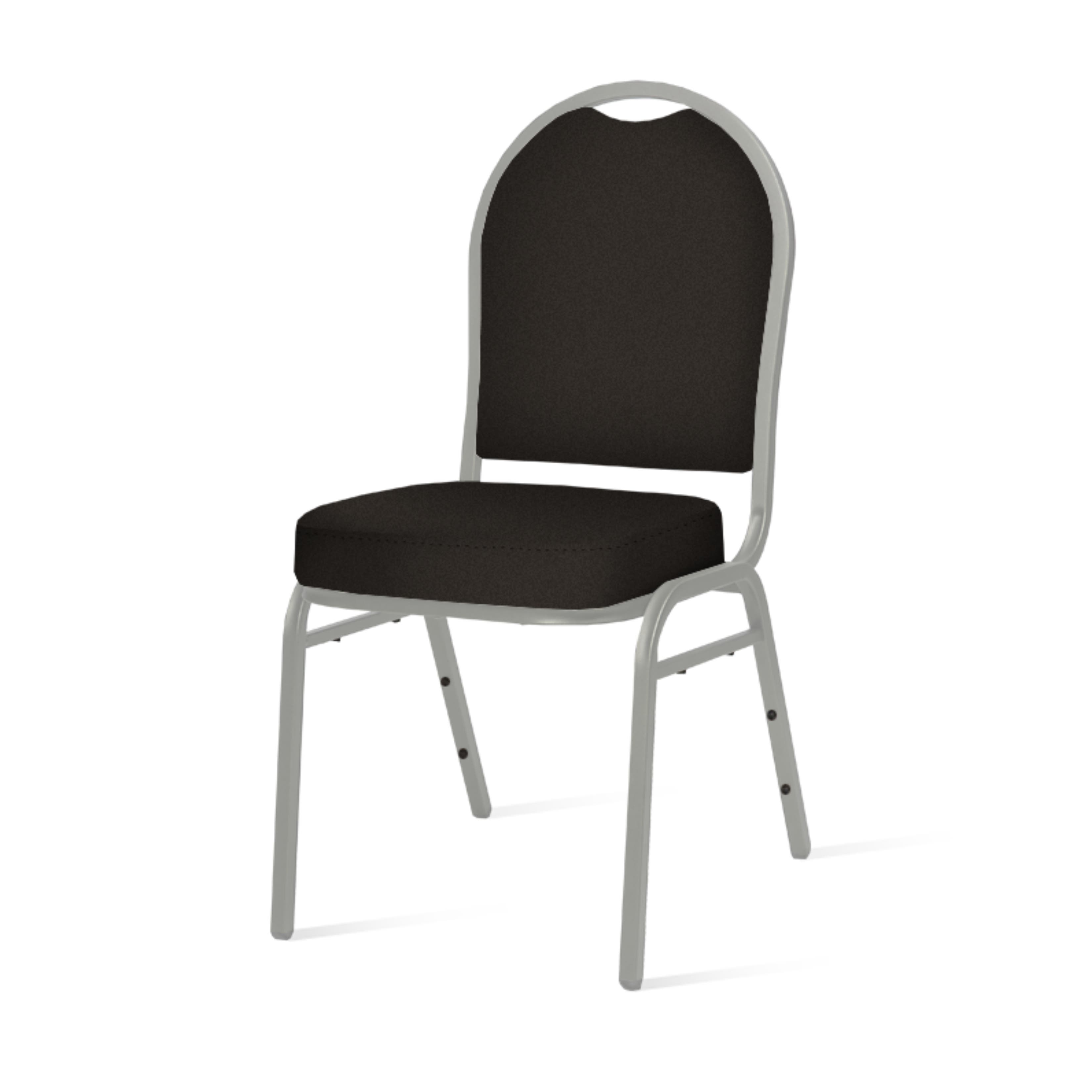 ALICE, STAPELBAR STOL, SVART T YG, SILVERGRÅTT STATIV