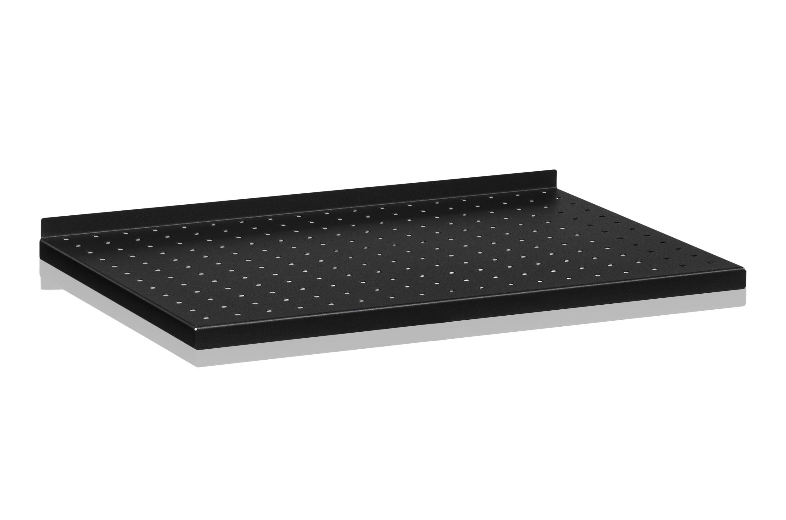 Plåthyllplan perforerad 600x400mm svart