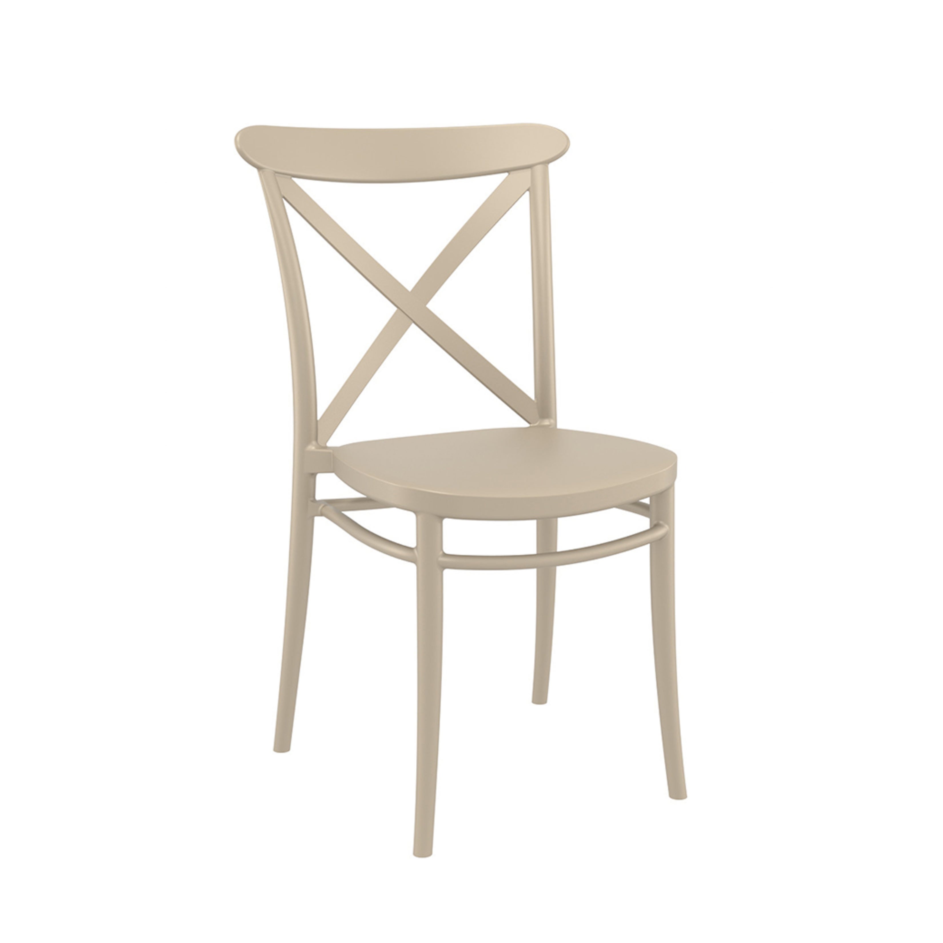 Cross, stapelbar stol, taupe ( beige/grå) plast