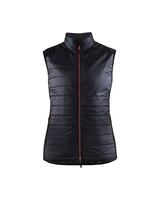 Vest with quilt front and back Women Svart/Röd XXXL