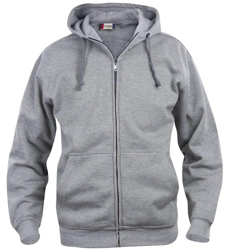 BASIC HOODY FZ HERR GRÅMELERAD M