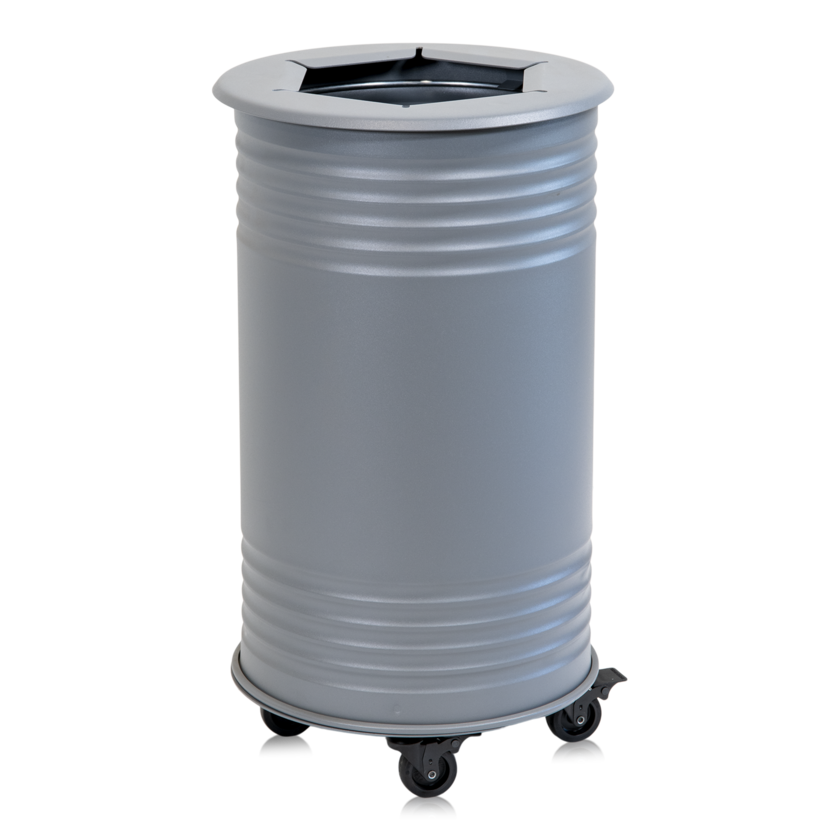 AVFALLSBEHÅLLARE TIN BRÄNNBART HJUL GRÅ