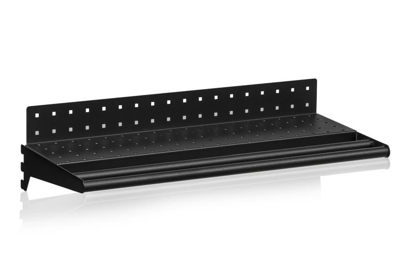 HYLLPLAN PERFORERAD INKLUSIVE KLÄDSTÅNG 600 MM SVART