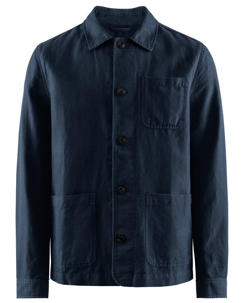 WALT LINEN OVERSHIRT NAVY M
