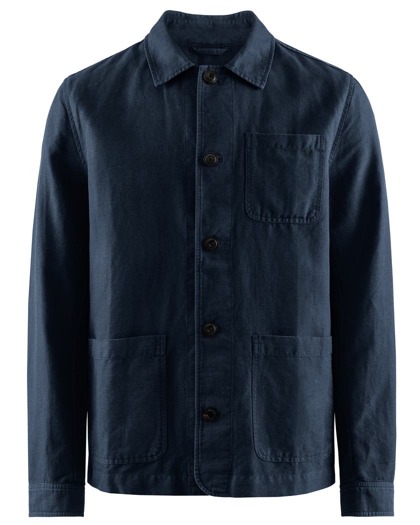 WALT LINEN OVERSHIRT NAVY M