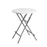 Flip, Ø70 cm, vit skiva, silver grått stativ