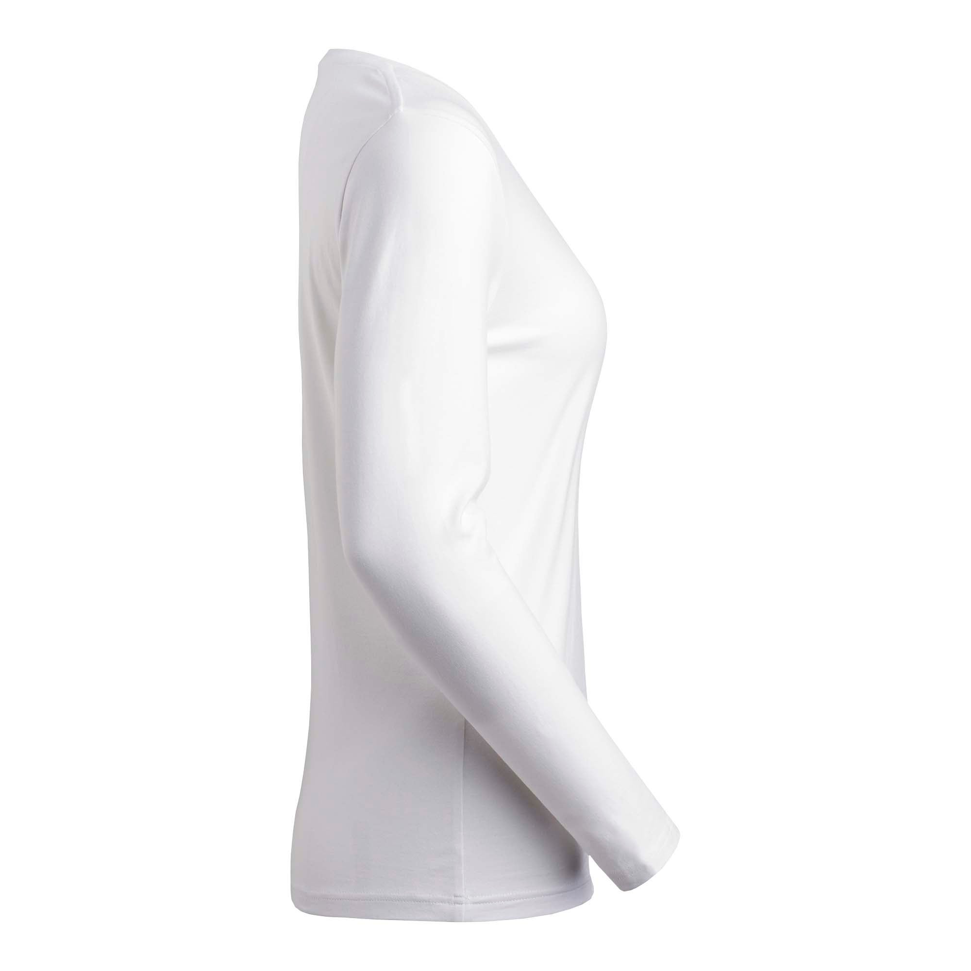 T-SHIRT LILY LDS RN LS  VIT STORLEK