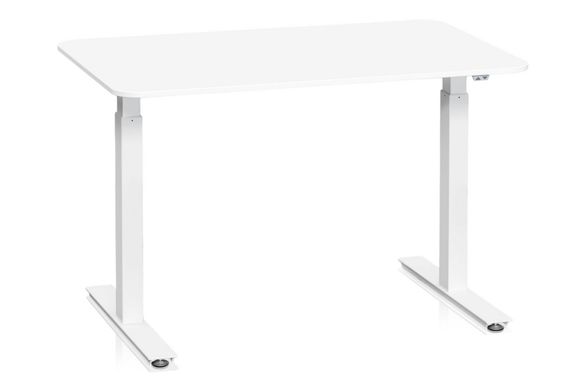 Skrivbord Sitt&Stå 1200x800 mm Vit Laminat Vitt Stativ