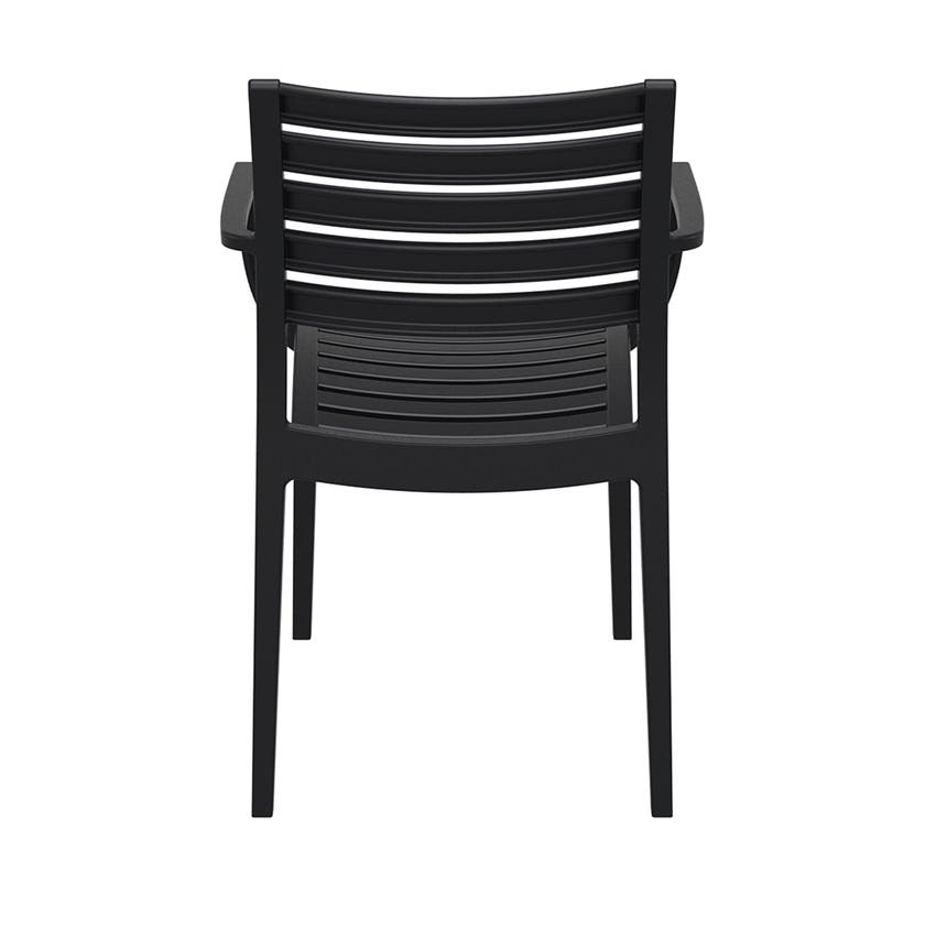 Artemis stapelbar stol med arm stöd, svart