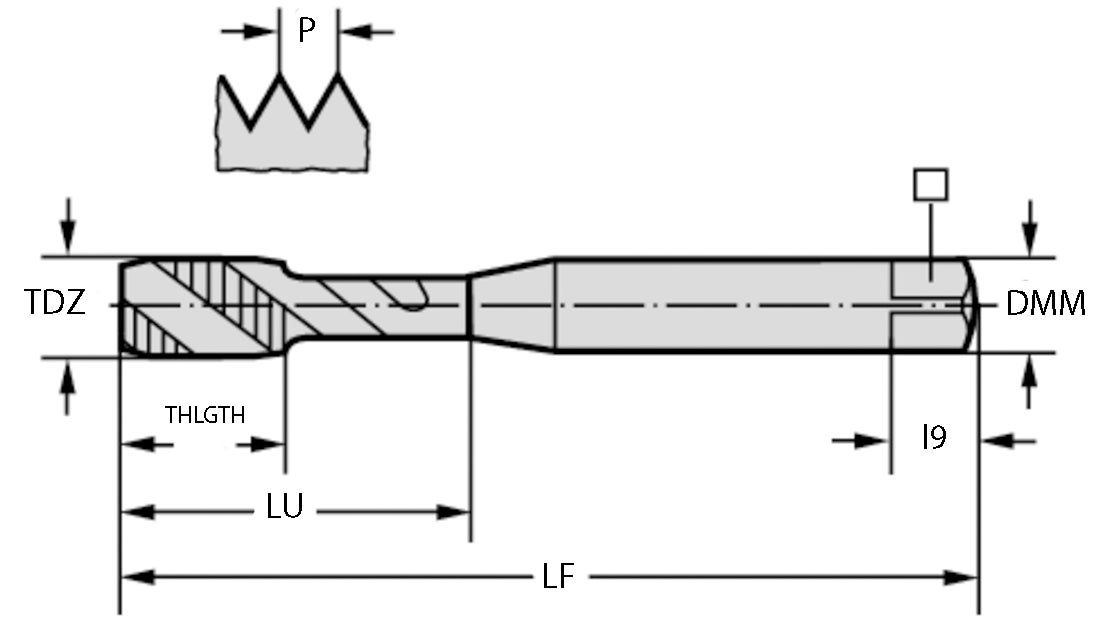 GÄNGTAPP N22516-UNC8 Nr. 8-32 UNC-2B 63/7/4,5/2