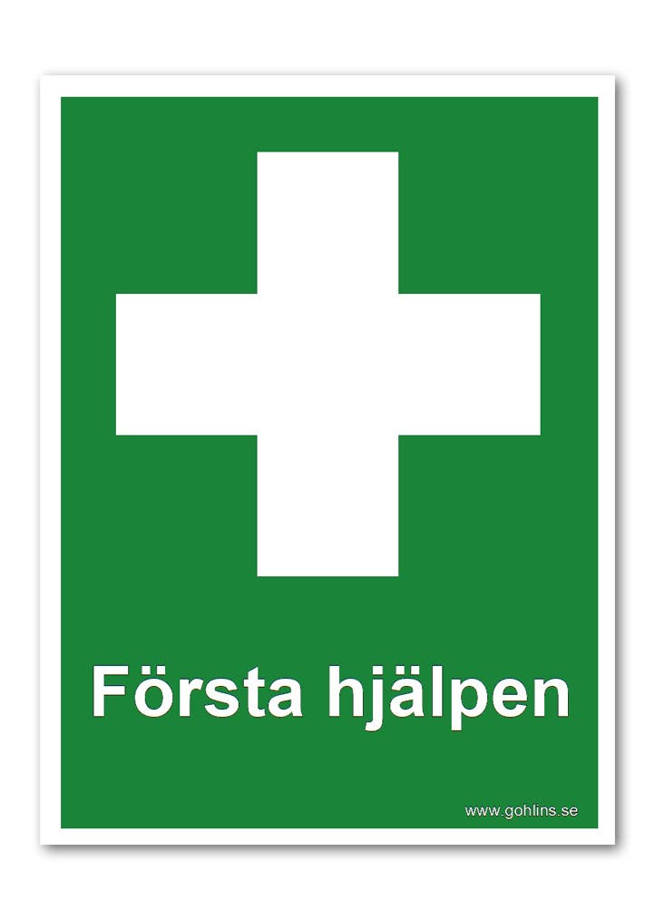 SKYLT "FÖRSTA HJÄLPEN" A4 297X210MM PVC