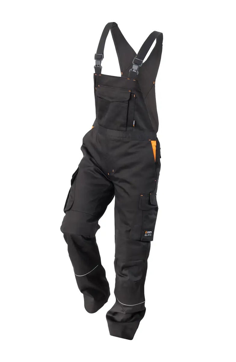 HÄNGSELBYXOR OULU, SVART/ORANGE, STL XS