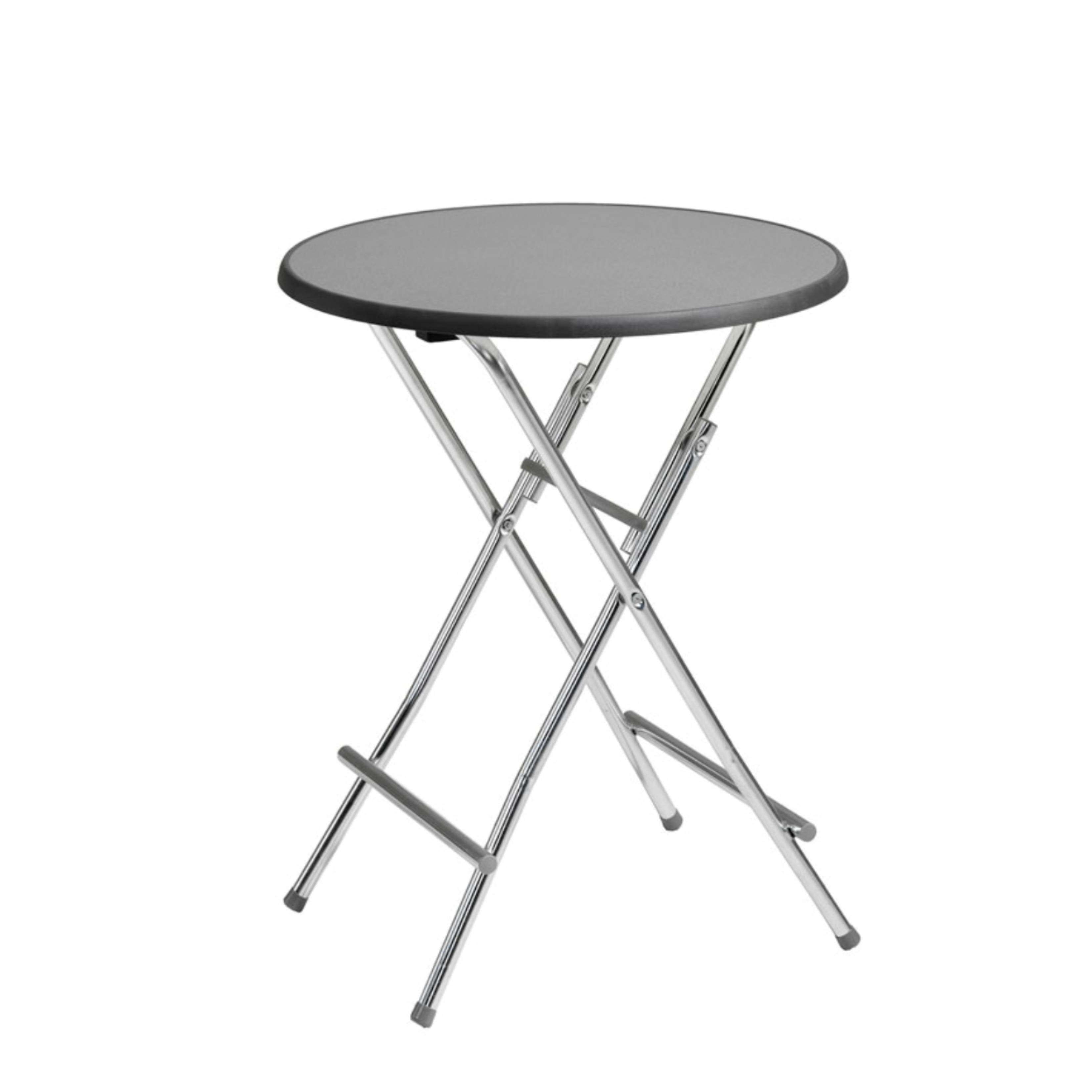 Flip, Ø70 cm, svart skiva, galvat stativ