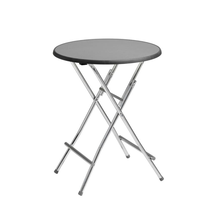 Flip, Ø70 cm, svart skiva, galvat stativ