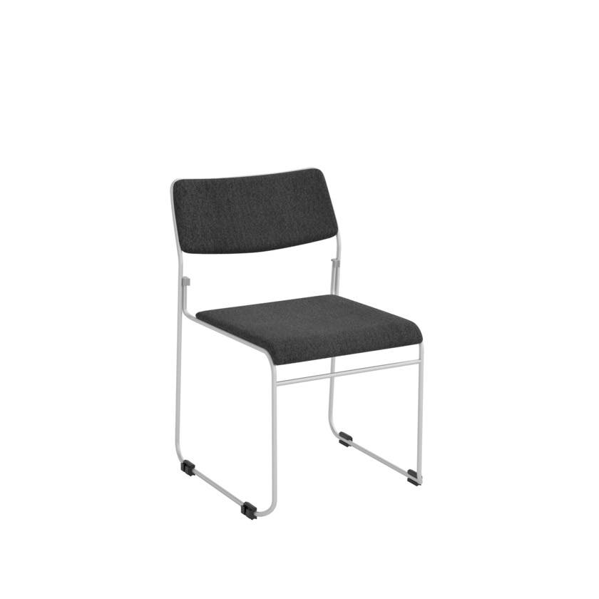 NICE, STAPELBAR STOL, SVART SI TS, SILVERGRÅTT STATIV