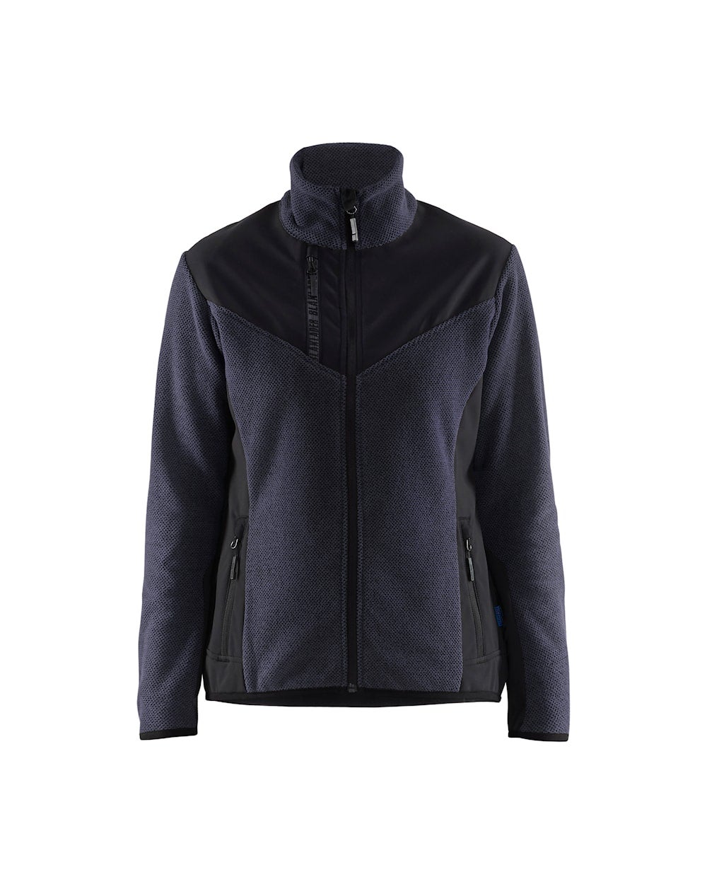 STICKAD JACKA MED SOFTSHELL DAM MÖRKMARINBLÅ/SVART XL