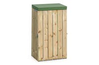 Säckhållare 125 l träpanel med lock