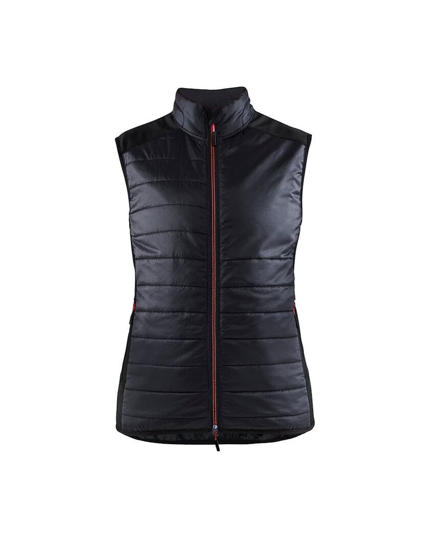 Vest with quilt front and back Women Svart/Röd XXXL