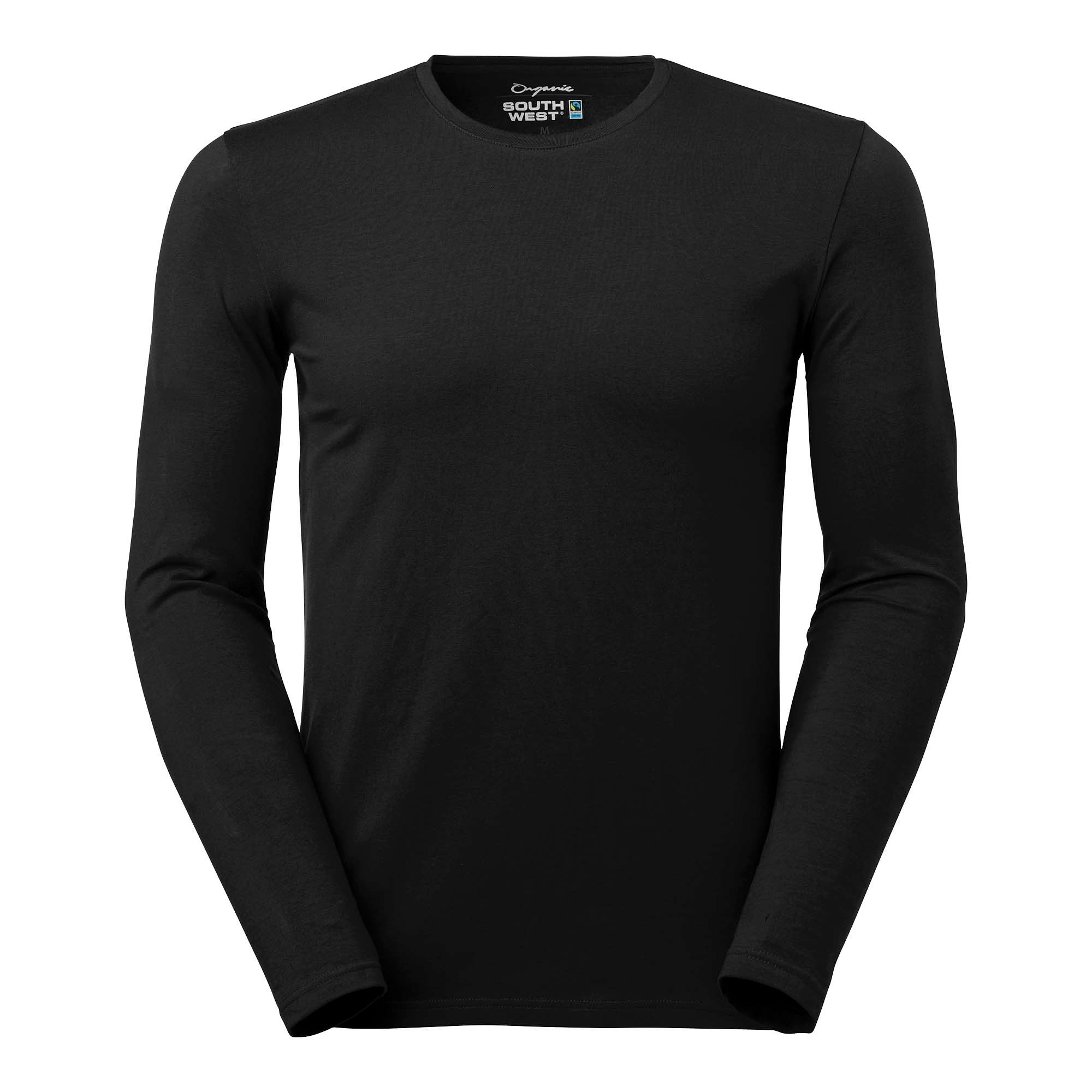 T-SHIRT LEO MS RN LS GOTS SVART 3XL