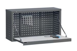 PERFORERAT VERKTYGSSKÅP INKLUSIVE FÄLLBAR ARBETSYTA