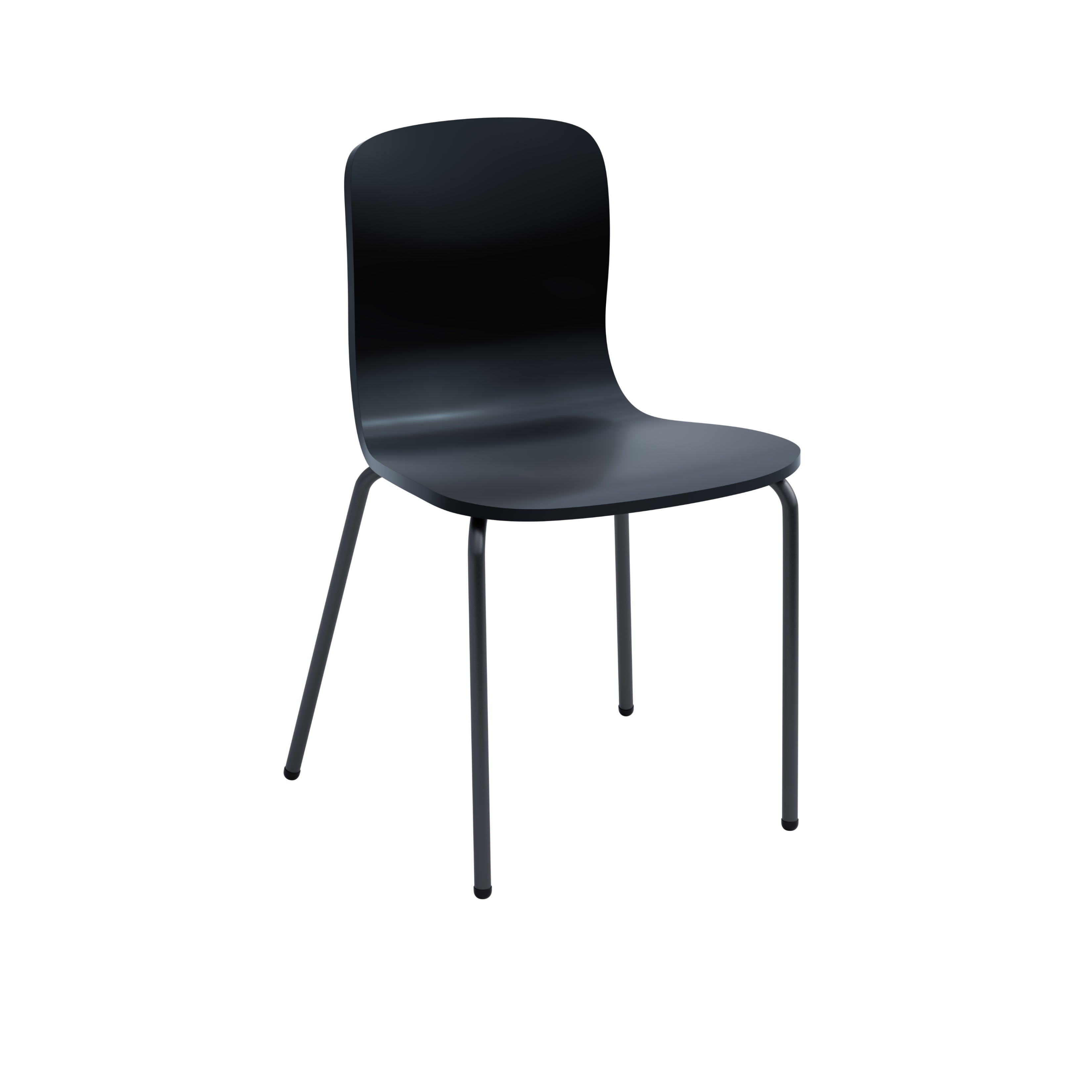 Alcudia, stapelbar stol, svart sits, svart stativ, omonterad