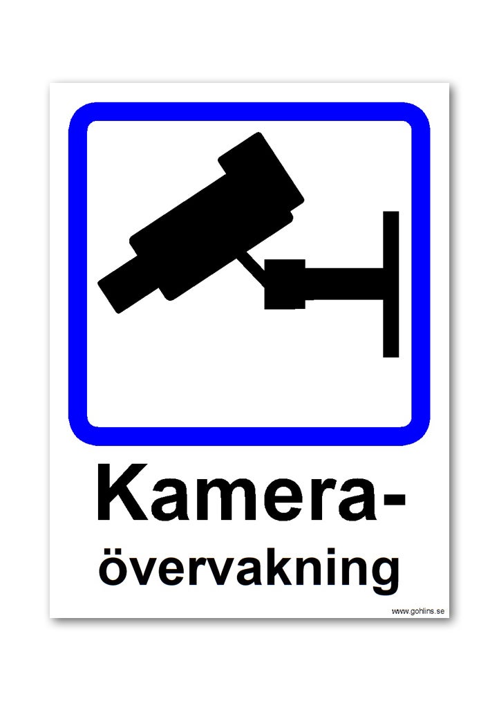 Skylt "kameraövervakning" A4 297X210mm pvc