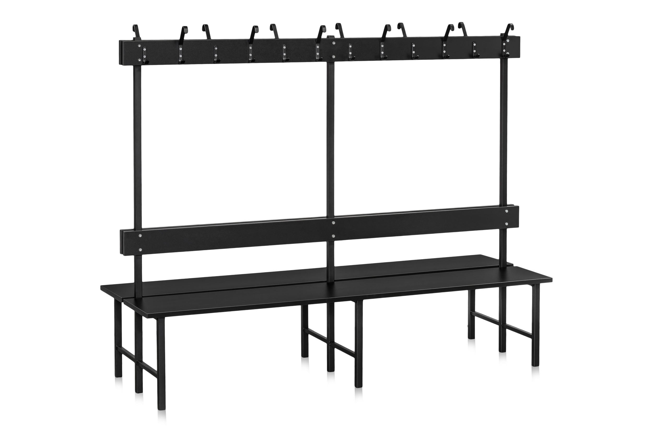 Sittbänk dubbelsektion 2000mm svart laminat