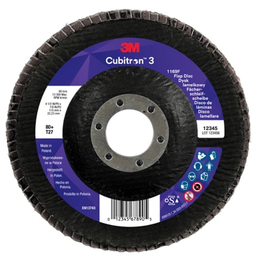 Cubitron 3 Lamellrondell 1169F , 80+, T27-platt, 115 mm × 22,