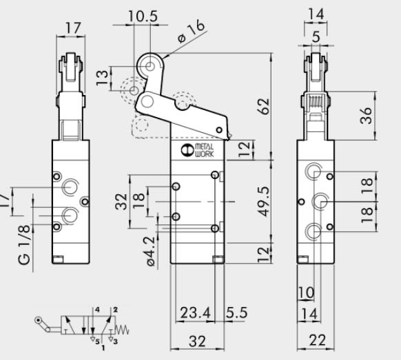 VENTIL MEV 25 URS 1/8