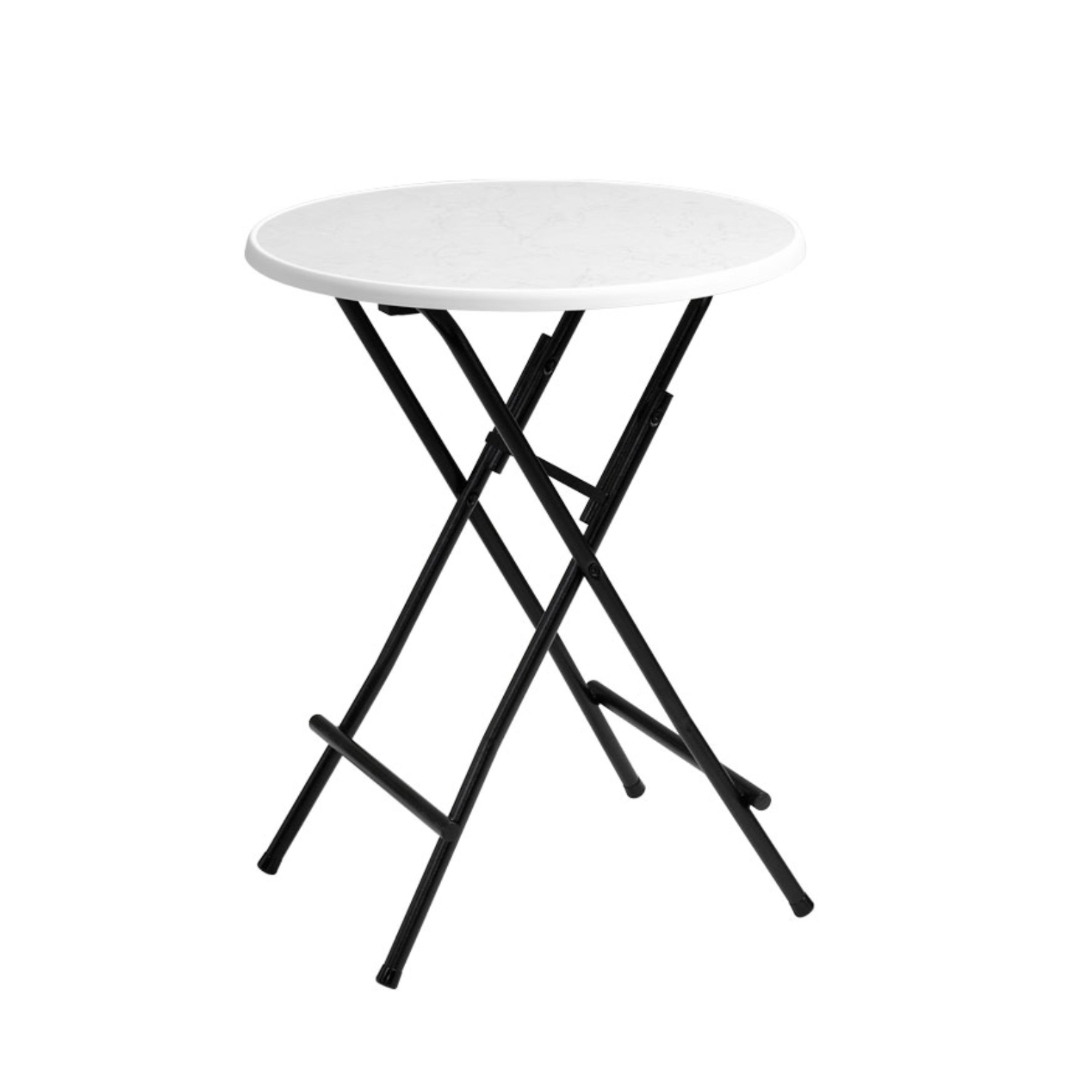 FLIP, Ø70CM, VIT SKIVA, SVART HAMMARLACK STATIV