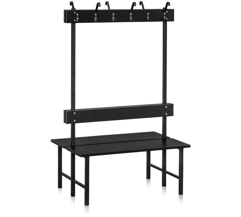 SITTBÄNK DUBBELSEKTION 1000 MM SVART LAMINAT