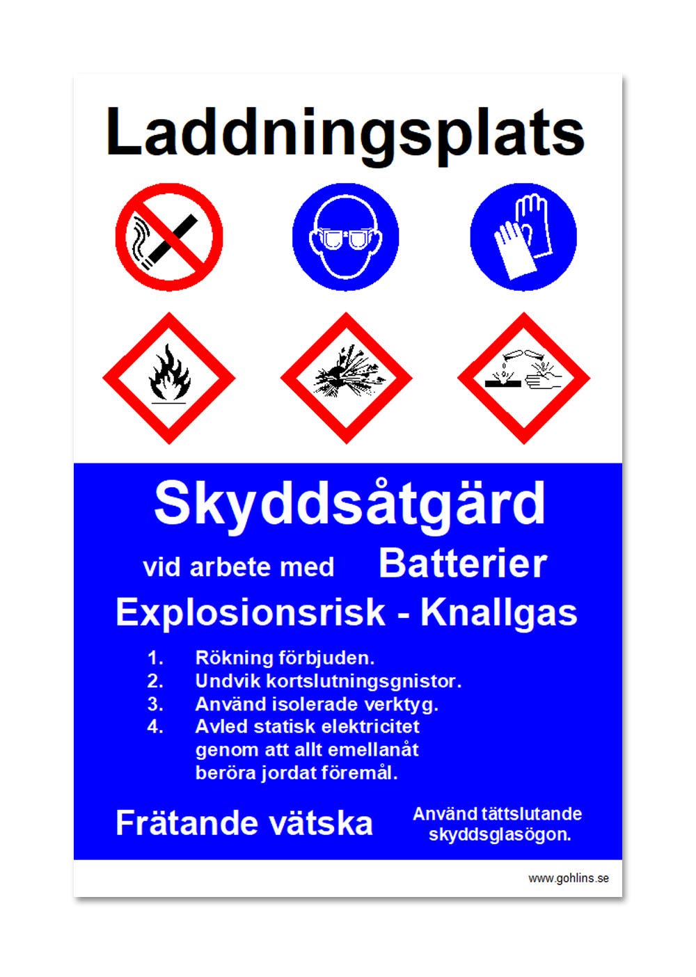 SKYLT "LADDNINGSPLATS" 297X210MM PVC
