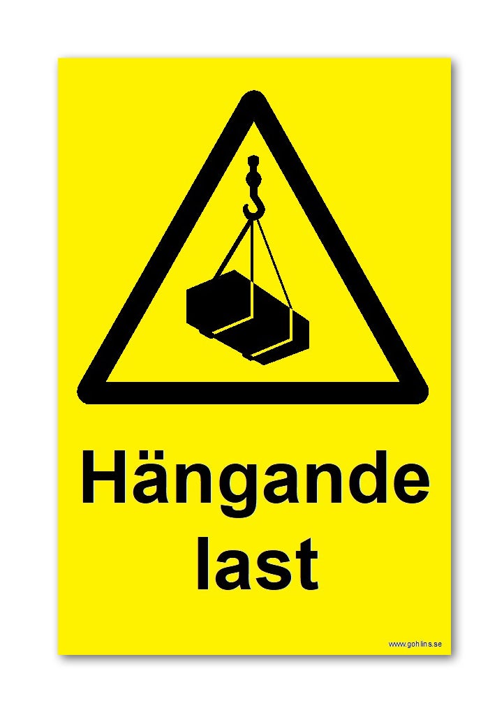 SKYLT "HÄNGANDE LAST" A4 297X210MM PVC