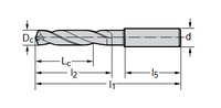 Borr hm DC160-05-03.400A0-WJ30 solid carbide drills, 3-5 x dc