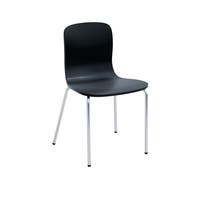 ALCUDIA, STAPELBAR STOL, SVART SITS, KROMAT STATIV, OMONTERA