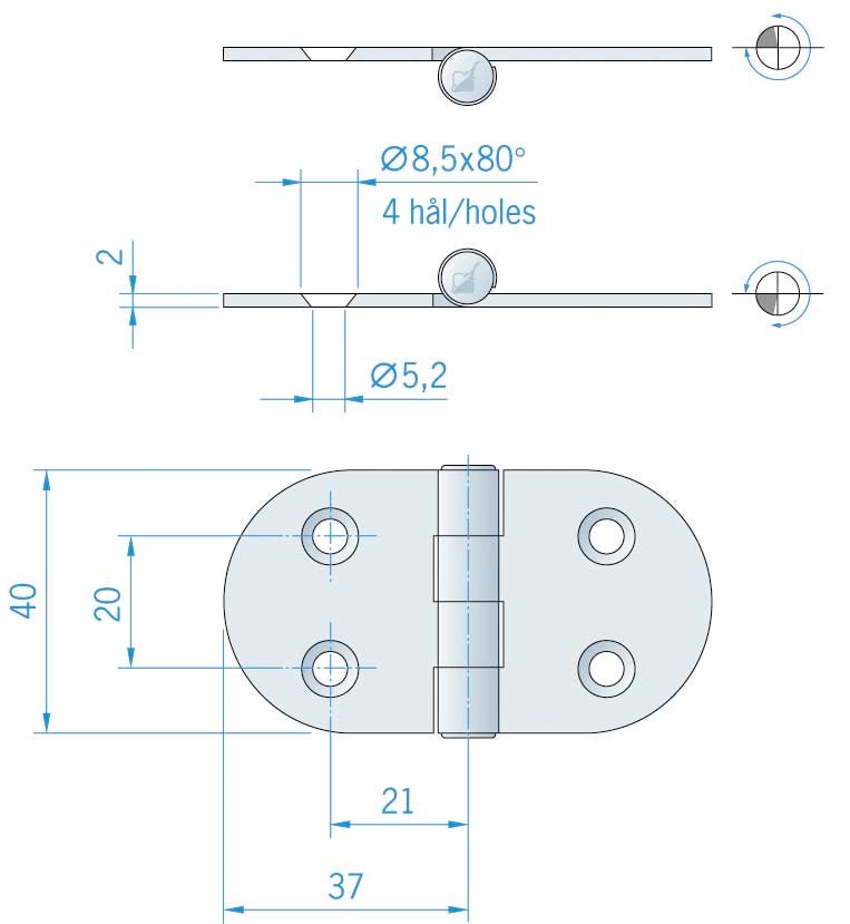 GÅNGJÄRN 40X74MM RF ELPOL